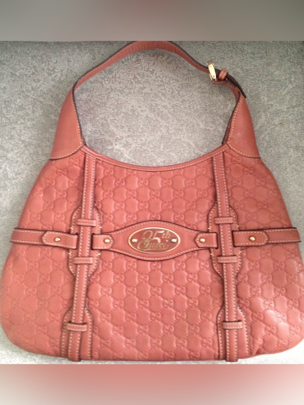 Large Inpired G 25th Anniversary pink Leather Shoulder Bag